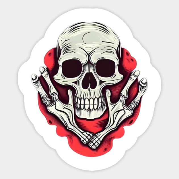 Cool skeleton Sticker by Glamoriii 